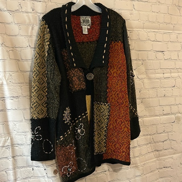 Curio Sweaters - Curio Wool Blend Boho Long Cardigan SZ Large
